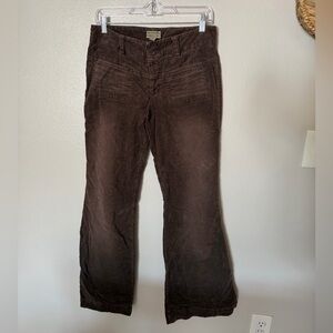 Vintage Y2K American Eagle brown corduroy low rise flare pants Size 6
